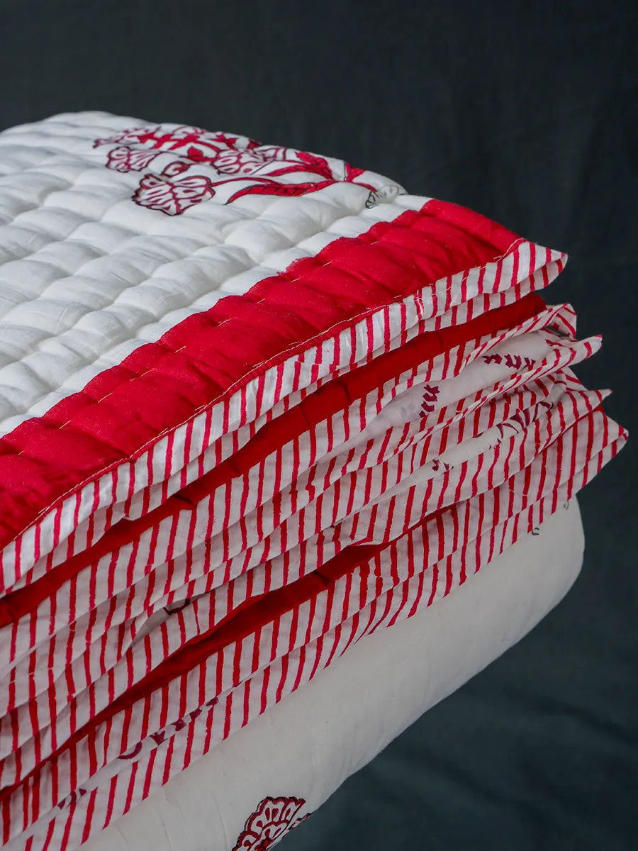 Blossom Muslin Razai For Summer