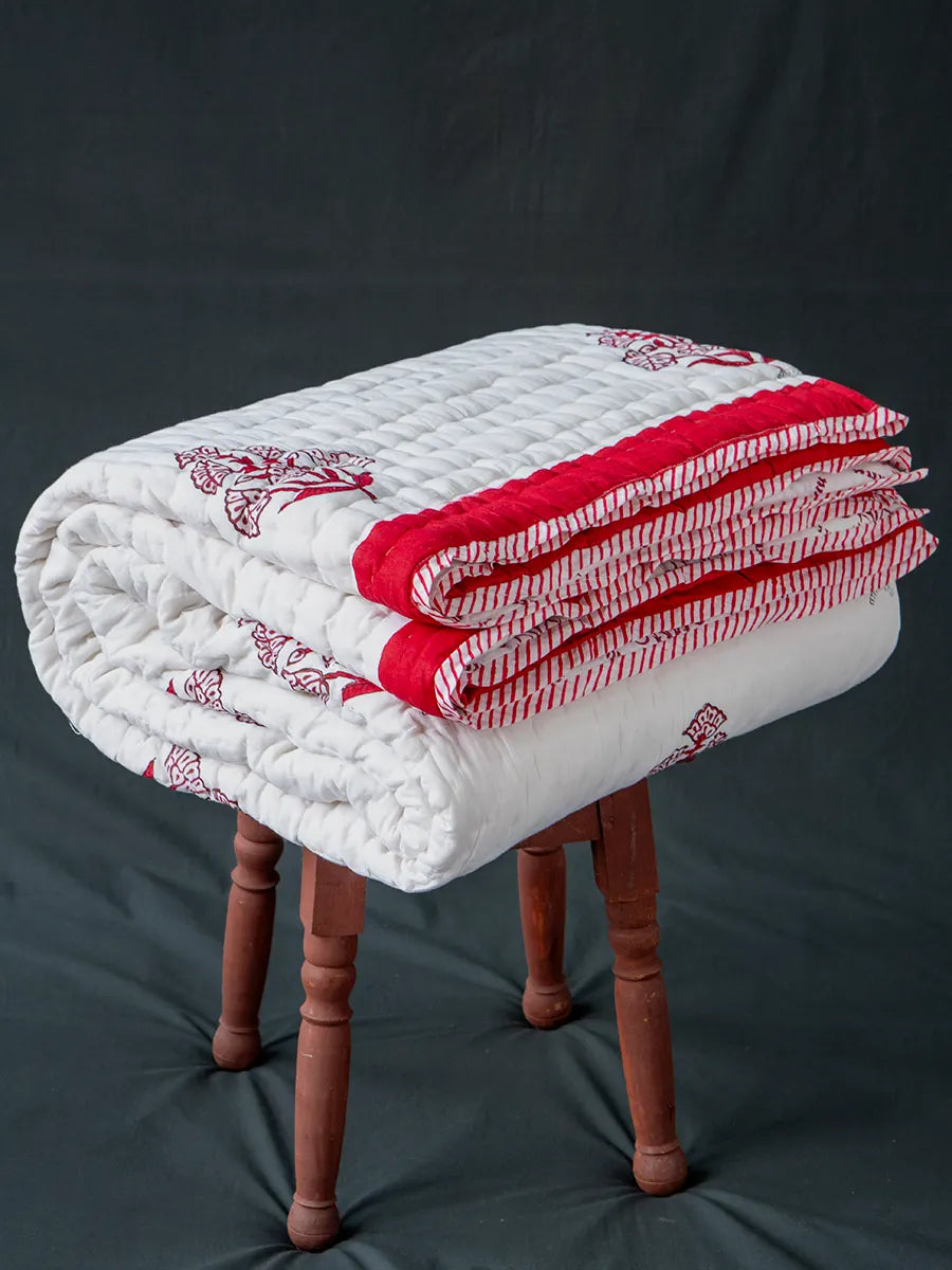 Blossom Muslin Razai For Summer