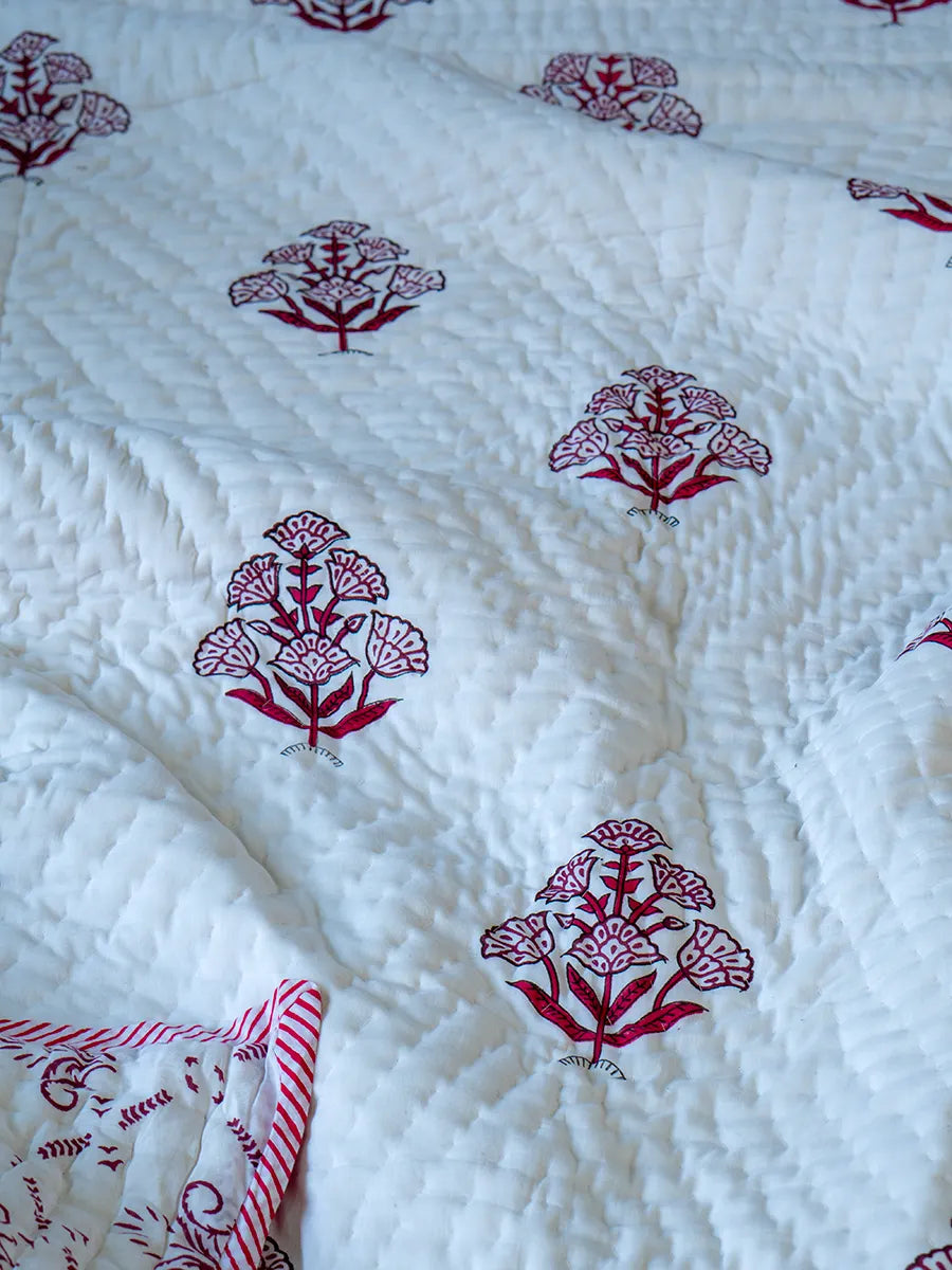 Blossom Muslin Razai For Summer