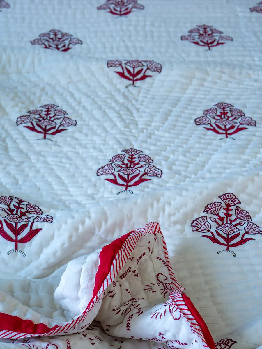 Blossom Muslin Razai For Summer