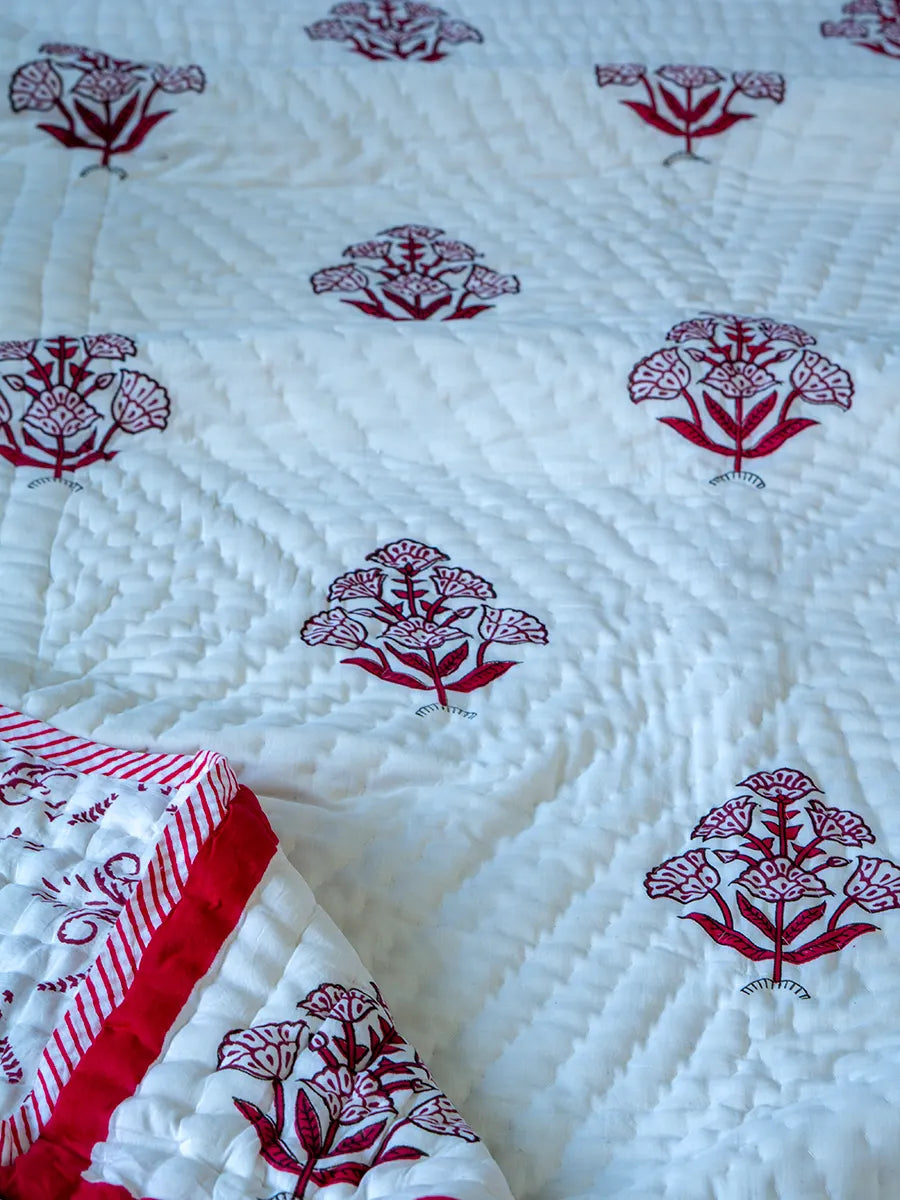 Blossom Muslin Razai For Summer