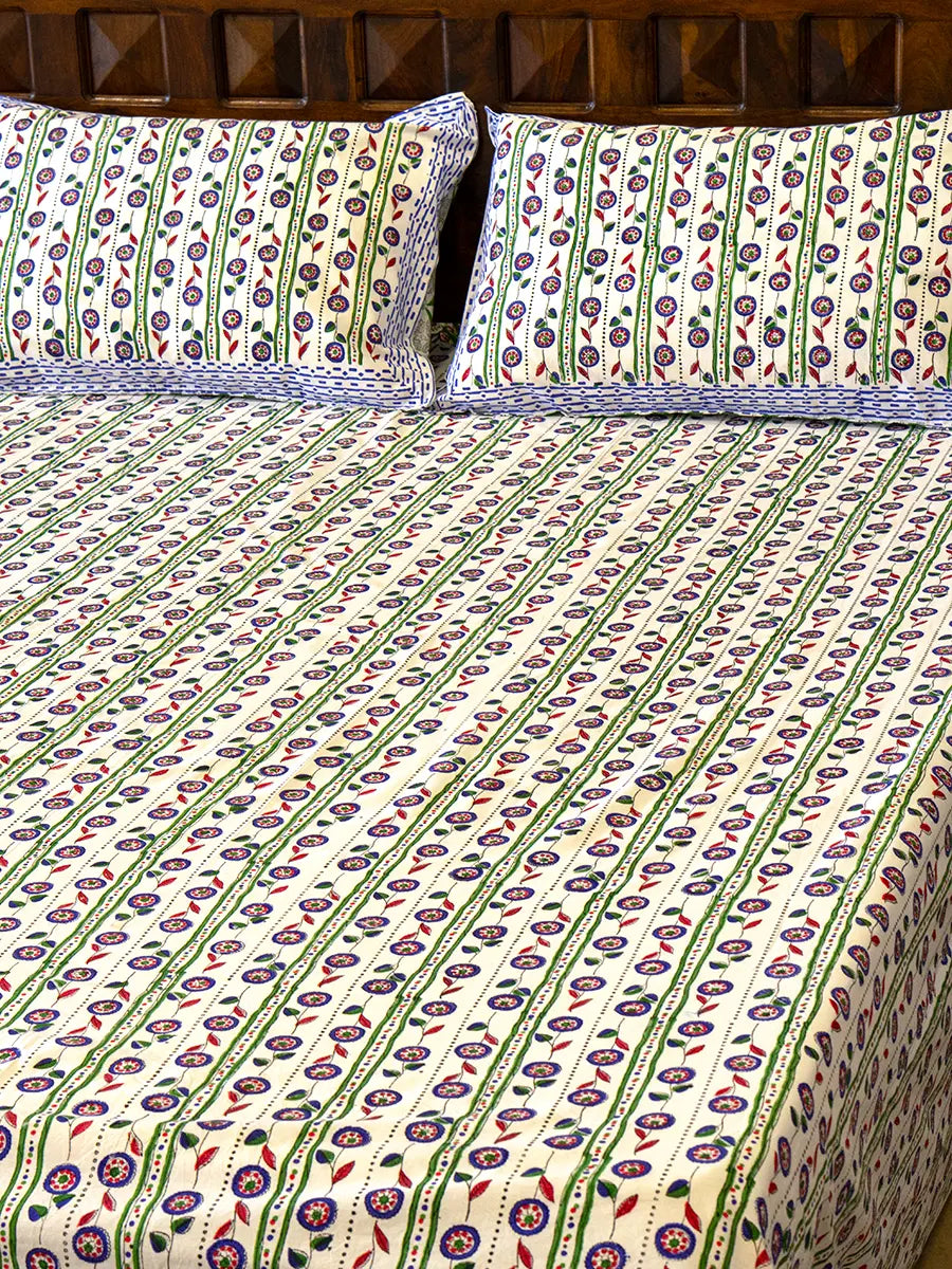 Blue Belly Percale Cotton Bedsheet