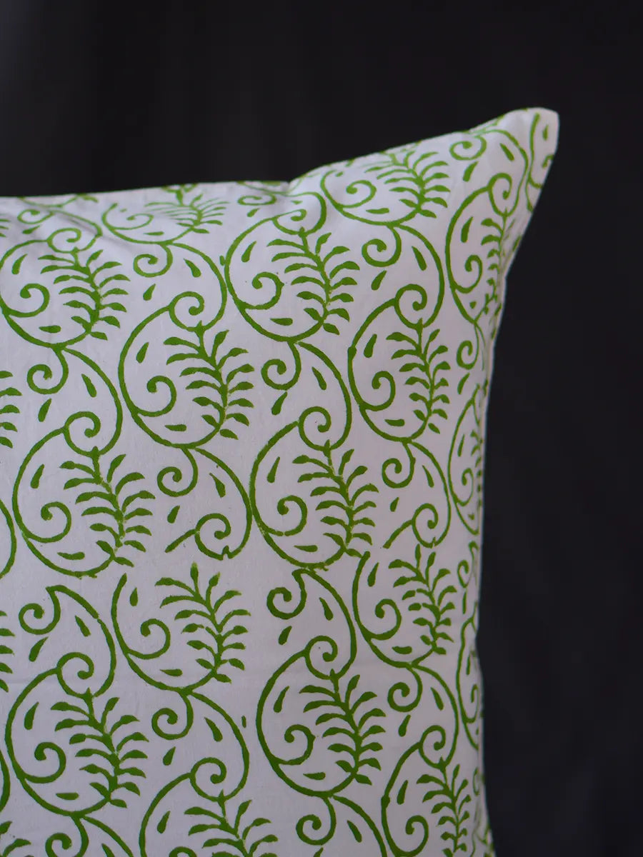 Cycle Hand block percale cotton cushion cover, 400 TC