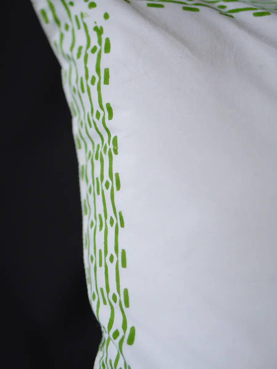 Cycle Hand block percale cotton cushion cover, 400 TC