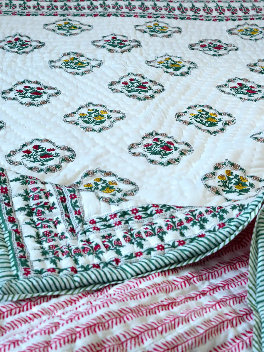 Organic Mulmul Cotton Quilt - Gull Mohar