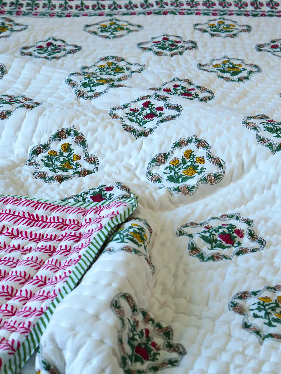 Organic Mulmul Cotton Quilt - Gull Mohar