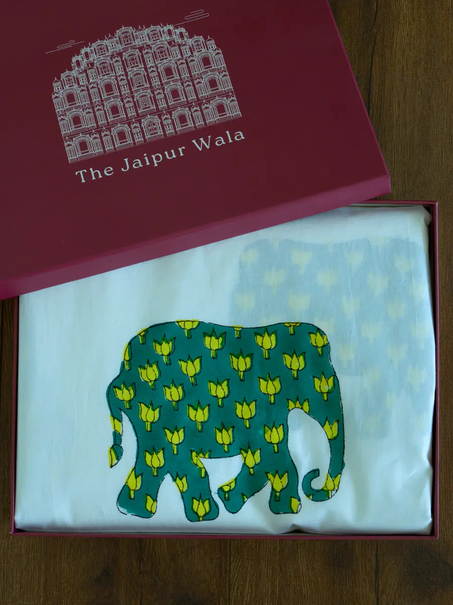 Haathi Umbrella Percale Cotton Bedsheet