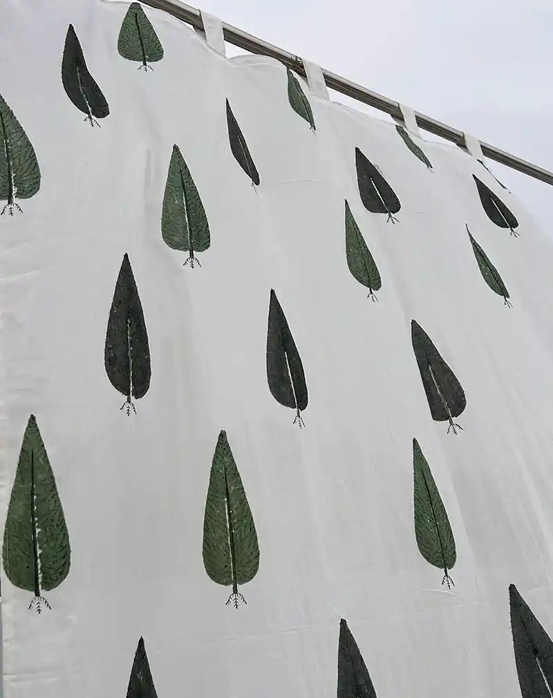 Elle Hand Block Printed Cotton Curtain