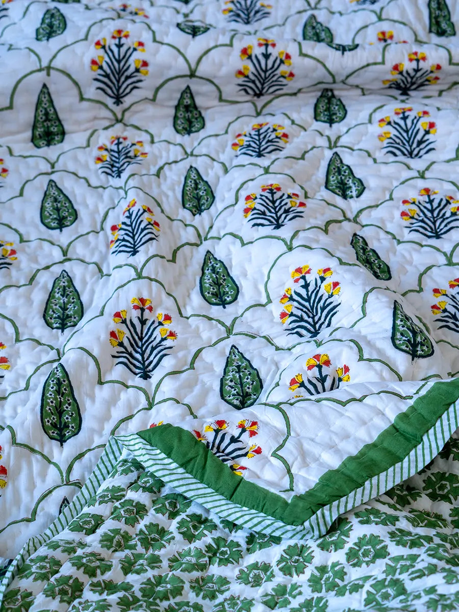 Organic Mulmul Cotton Quilt - Floral