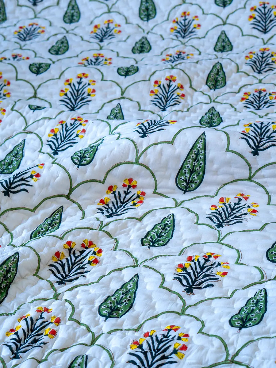 Organic Mulmul Cotton Quilt - Floral