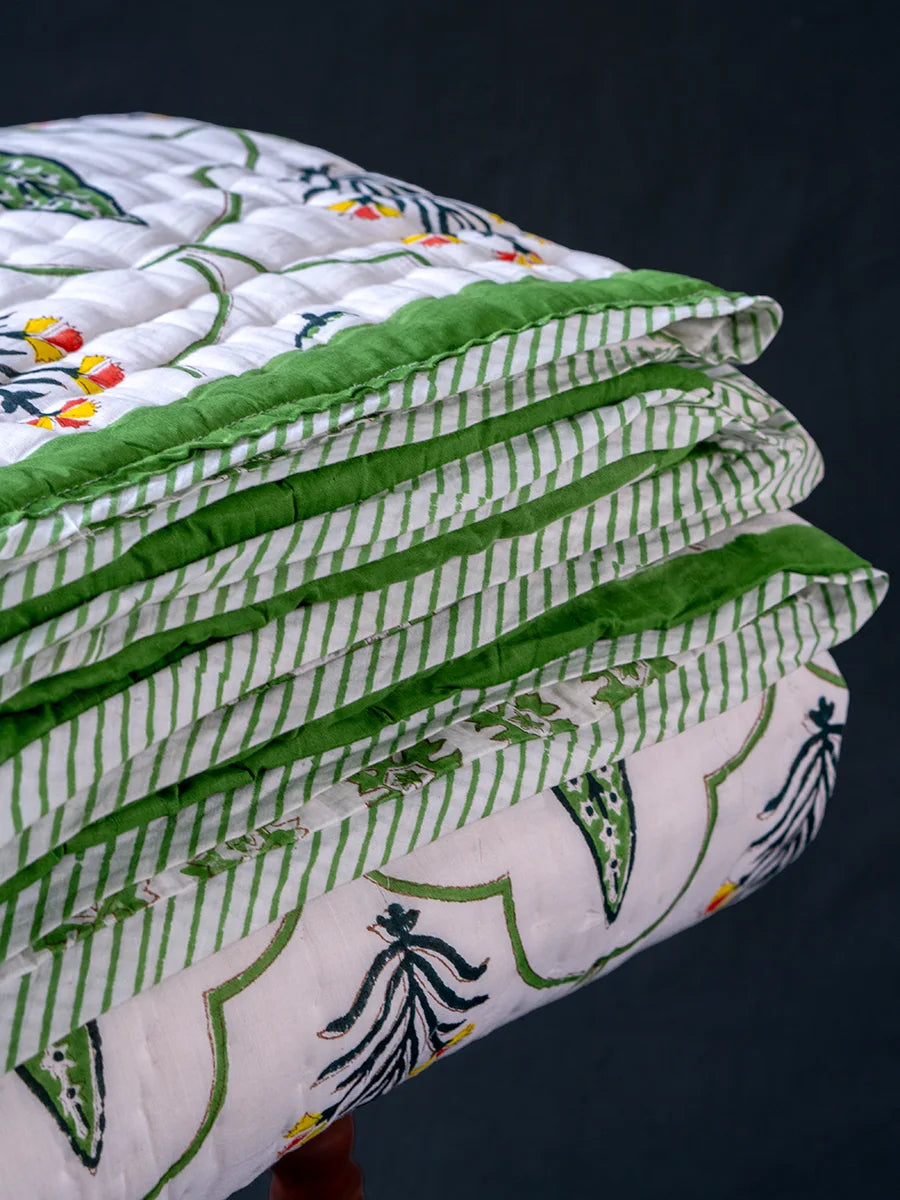 Organic Mulmul Cotton Quilt - Floral