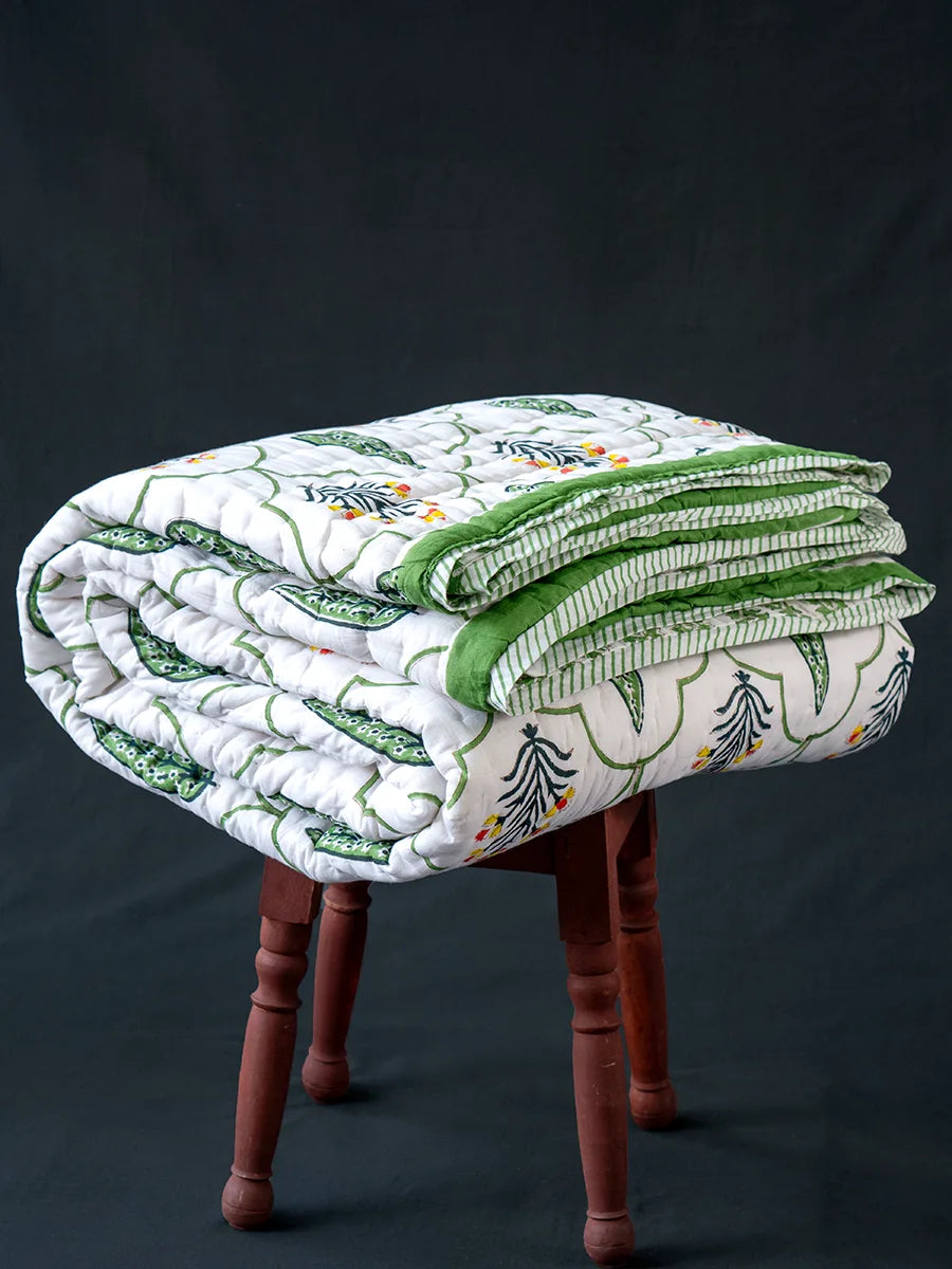 Organic Mulmul Cotton Quilt - Floral