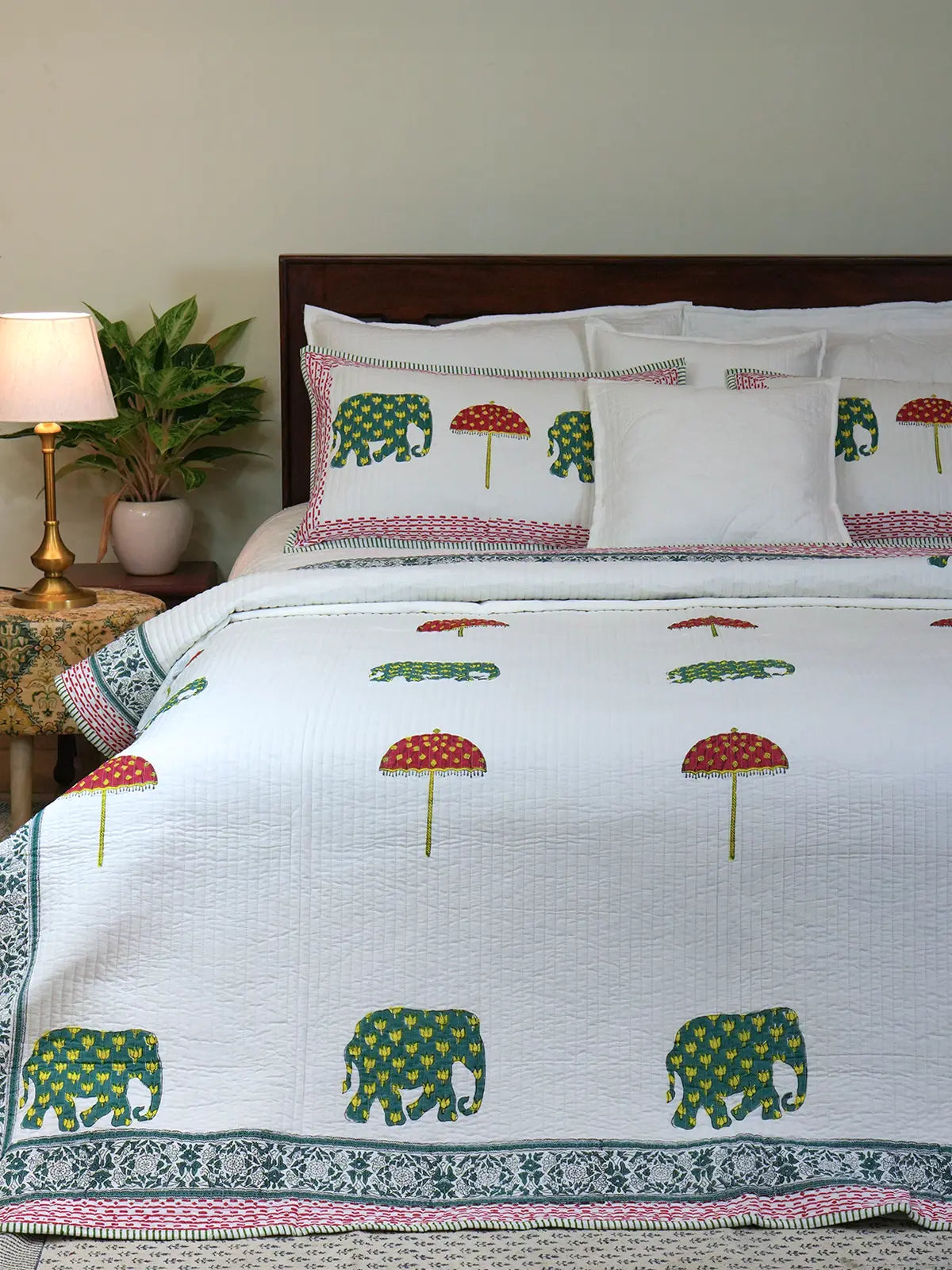 Haathi Umbrella Cotton Bedspread