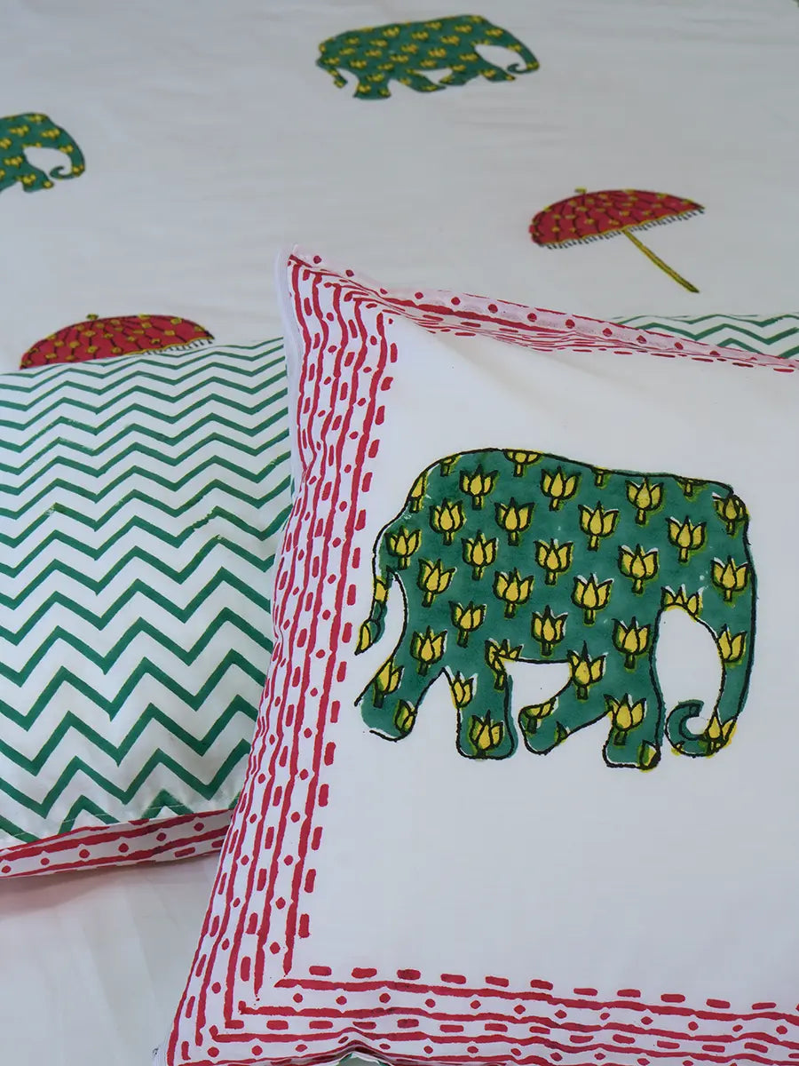 Haathi Umbrella Percale Cotton Bedsheet
