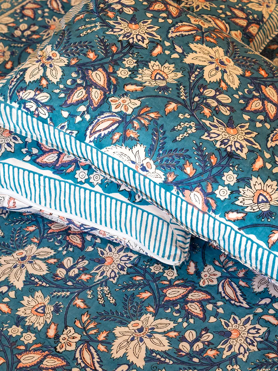 Heritage Indigo Percale Cotton Bedsheet