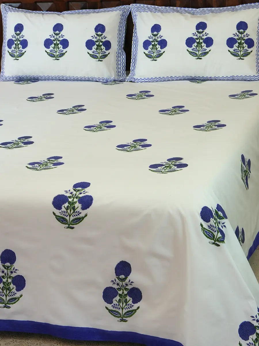 Iris Percale Cotton Bedsheet
