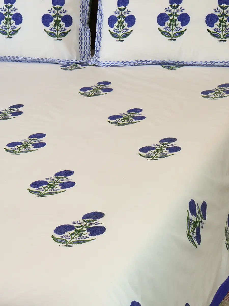 Iris Percale Cotton Bedsheet