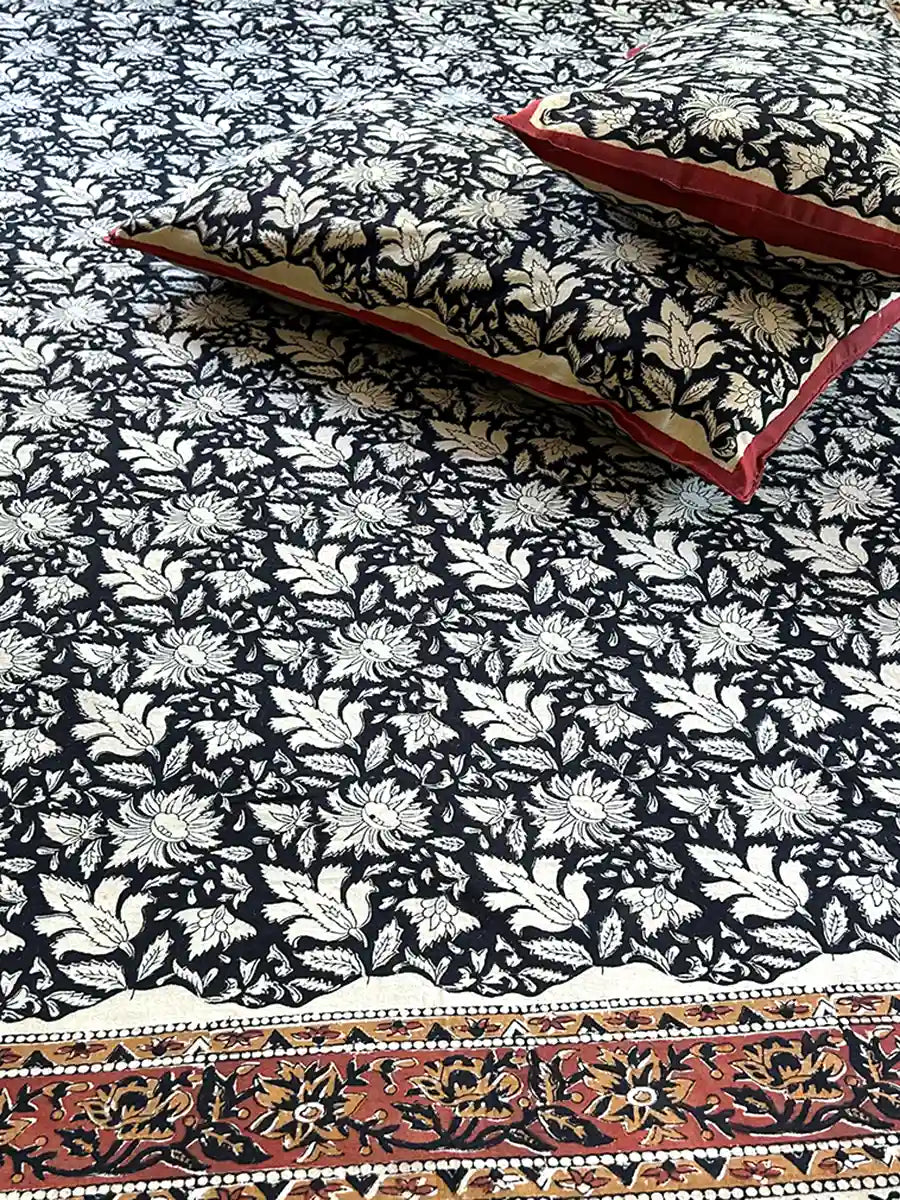 Kalamkari Block Printed Cotton Bedsheet 1.0
