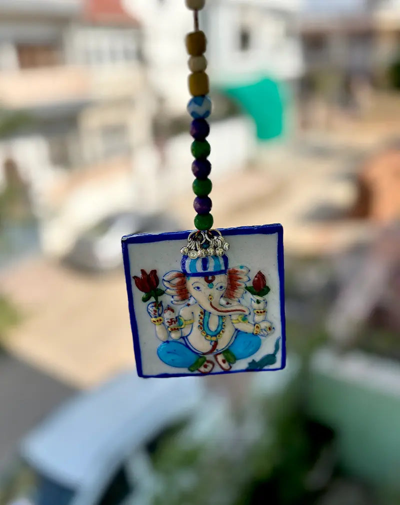 Blue Pottery Lord Ganesha Wall Hanging