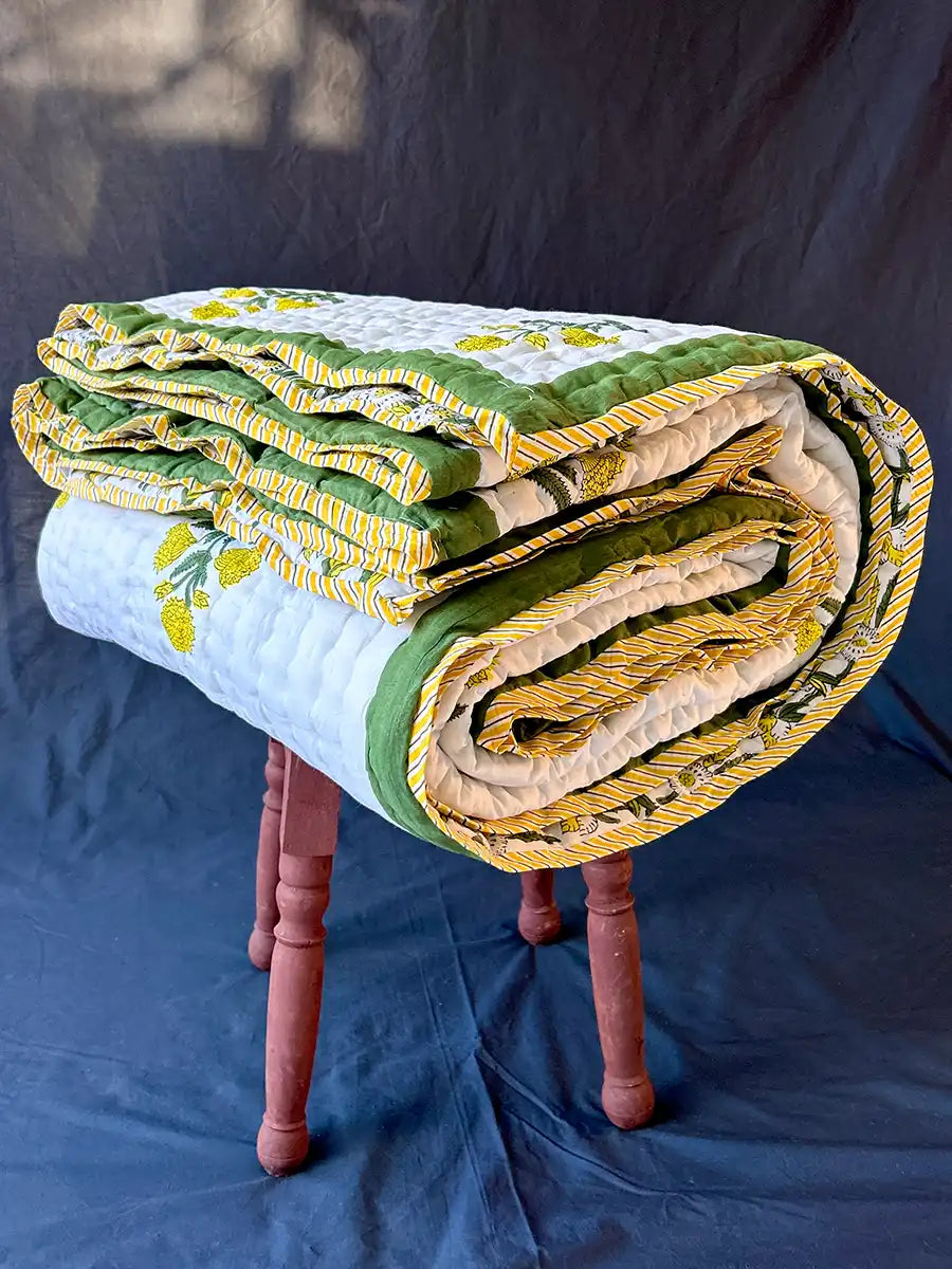 Marigold Muslin Razai