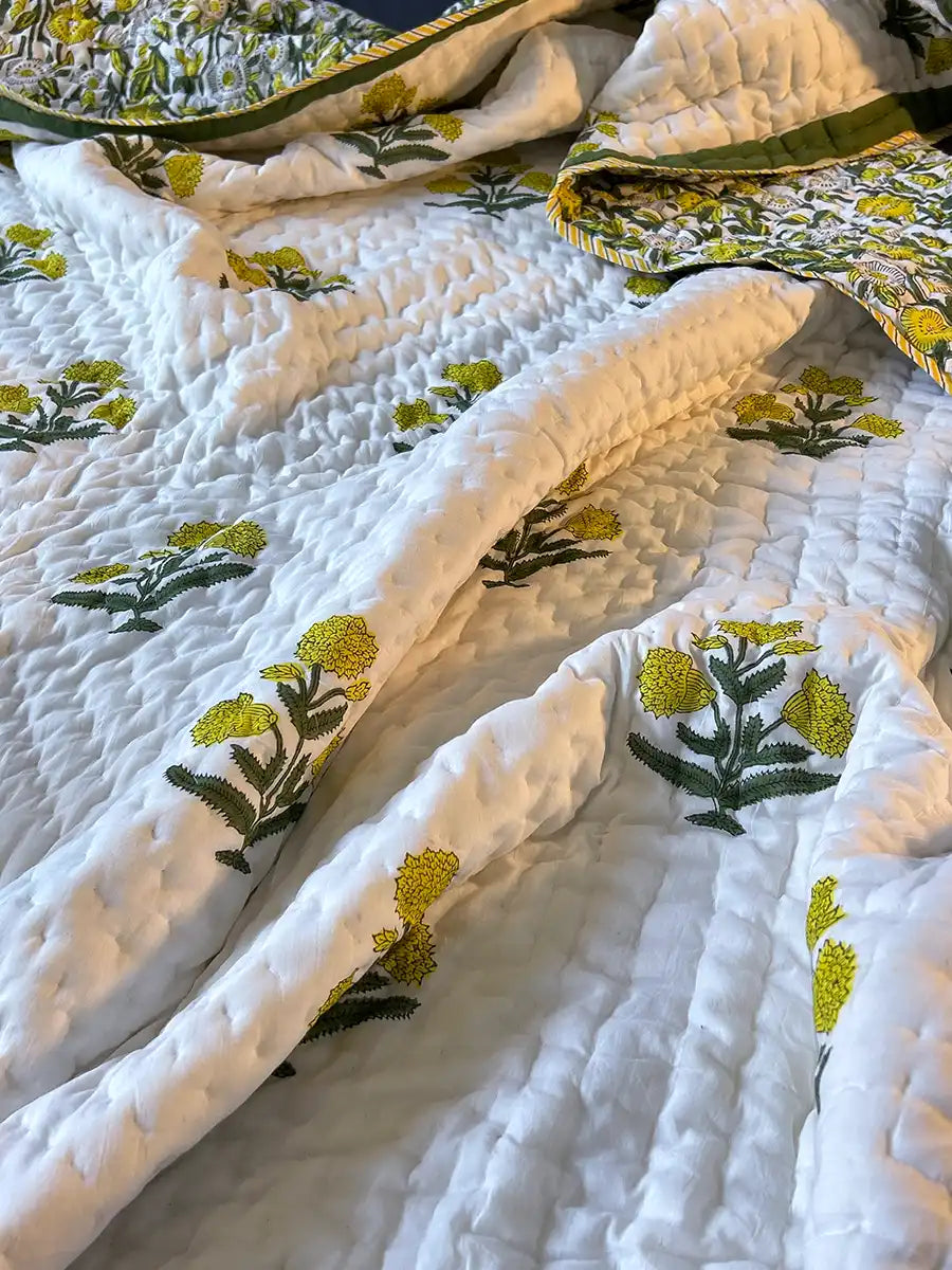 Marigold Muslin Razai