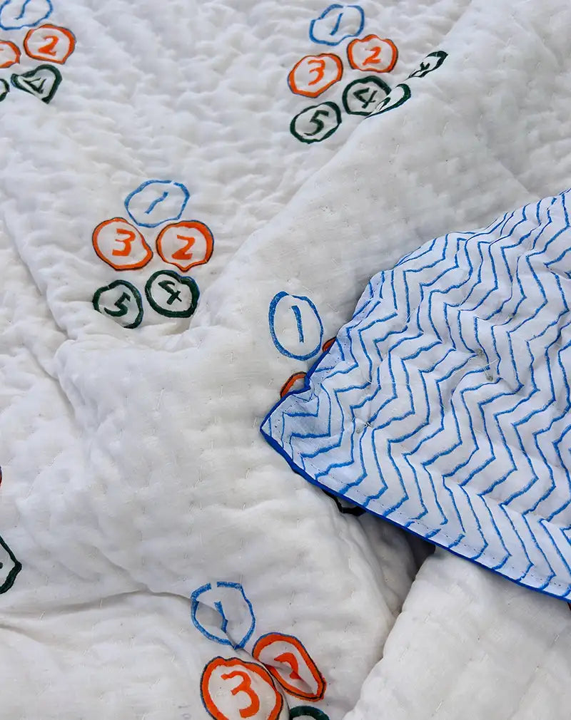 Organic Mulmul Cotton Baby Quilt - 1234