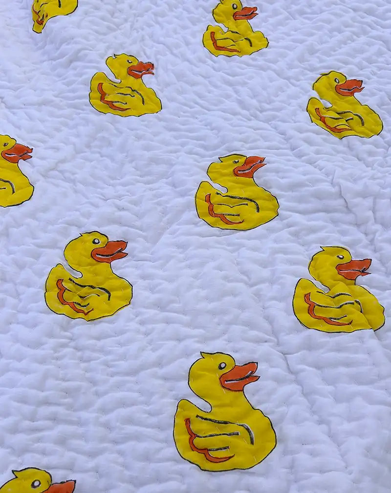 Organic Mulmul Cotton Baby Quilt - Duck