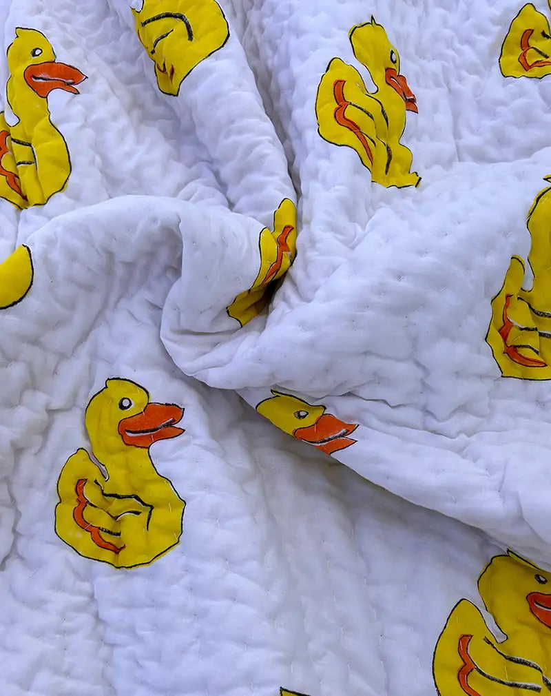 Organic Mulmul Cotton Baby Quilt - Duck