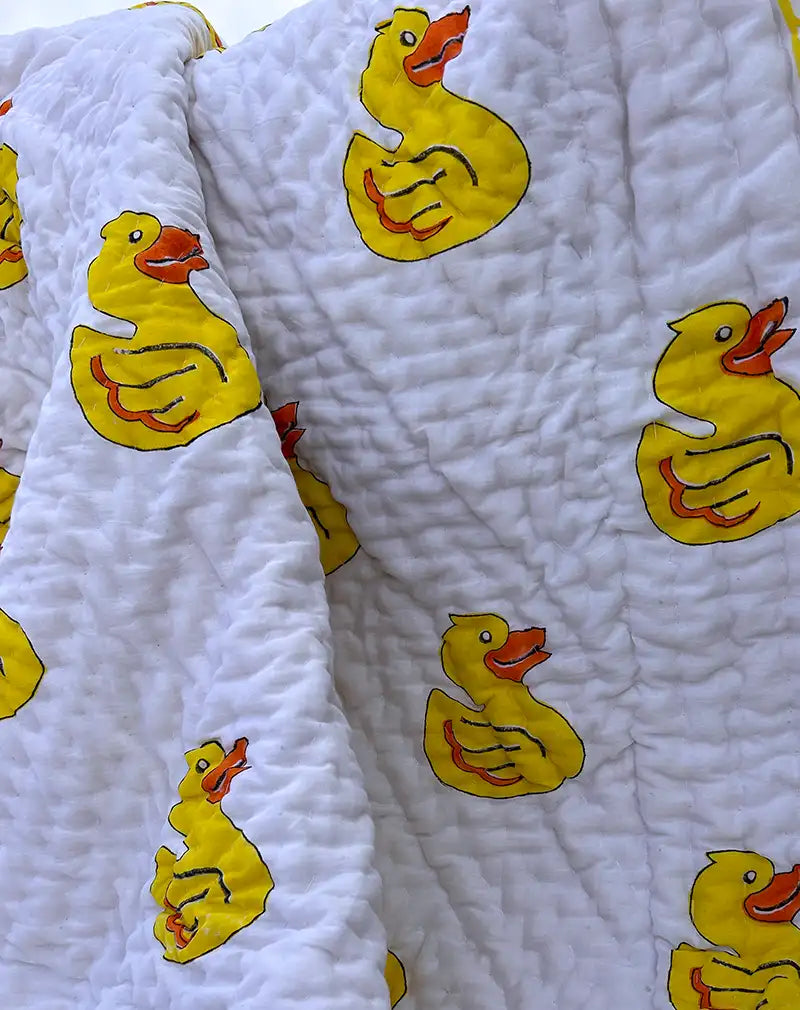 Organic Mulmul Cotton Baby Quilt - Duck