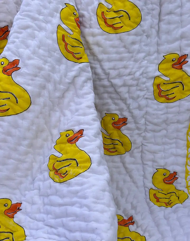 Organic Mulmul Cotton Baby Quilt - Duck
