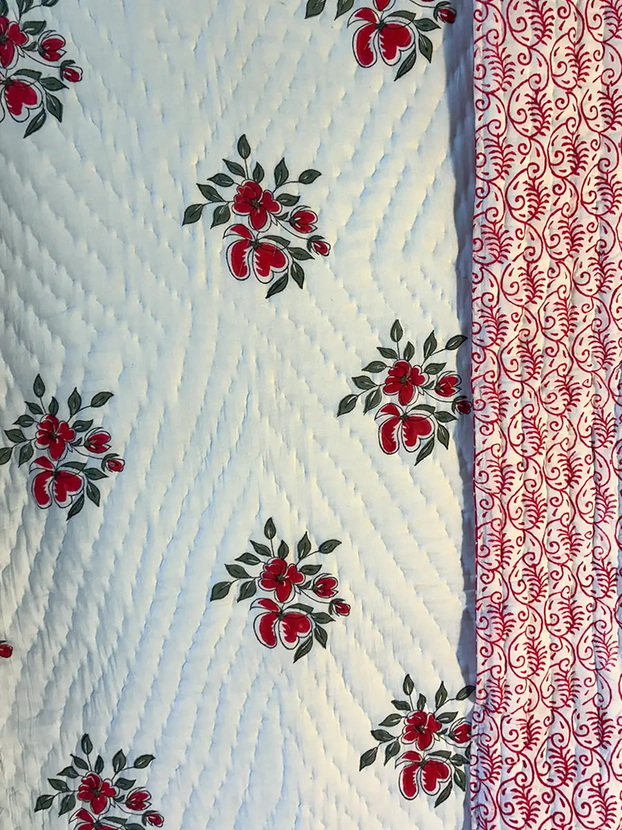 Organic Mulmul Cotton Quilt - Azalea