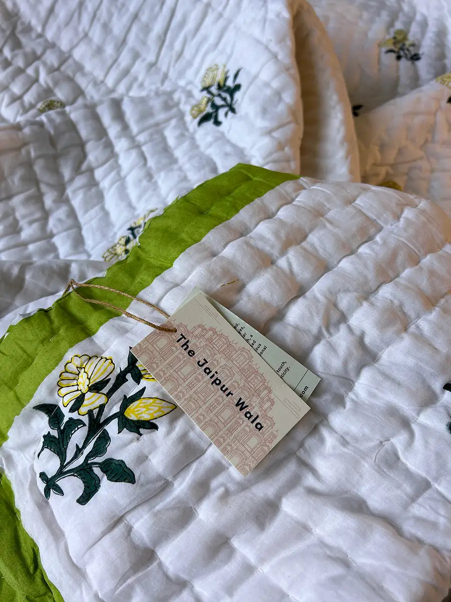 Organic Mulmul Cotton Quilt - Mint