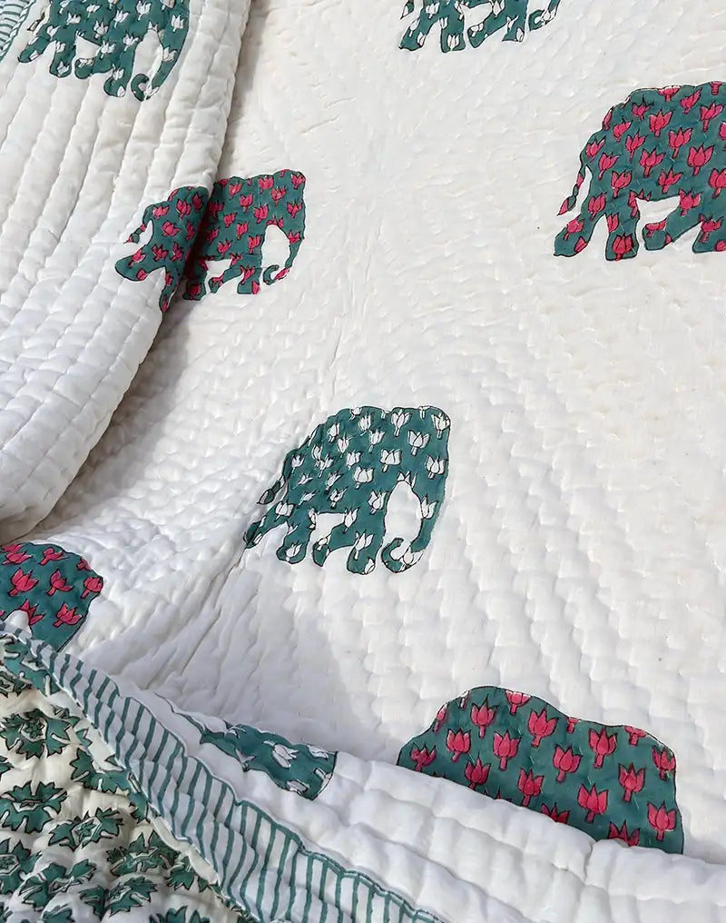 Organic Mulmul Cotton Quilt | Haathi