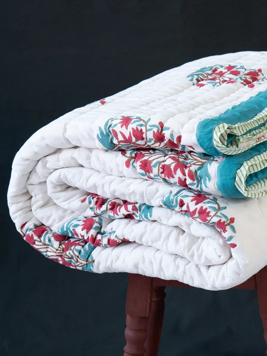 Organic Mulmul Cotton Quilt - Calla