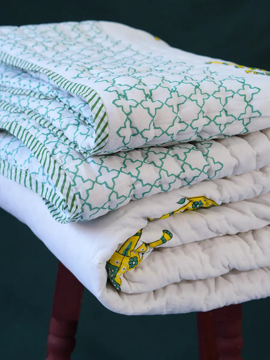 Organic Mulmul Cotton Quilt - Desert