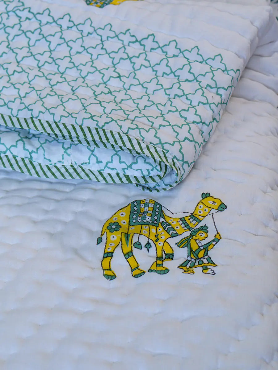 Organic Mulmul Cotton Quilt - Desert