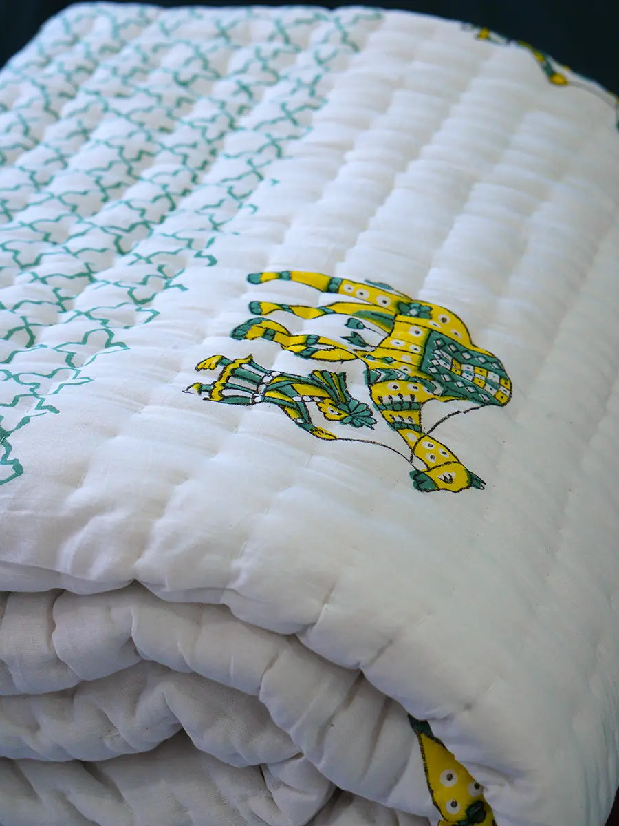 Organic Mulmul Cotton Quilt - Desert