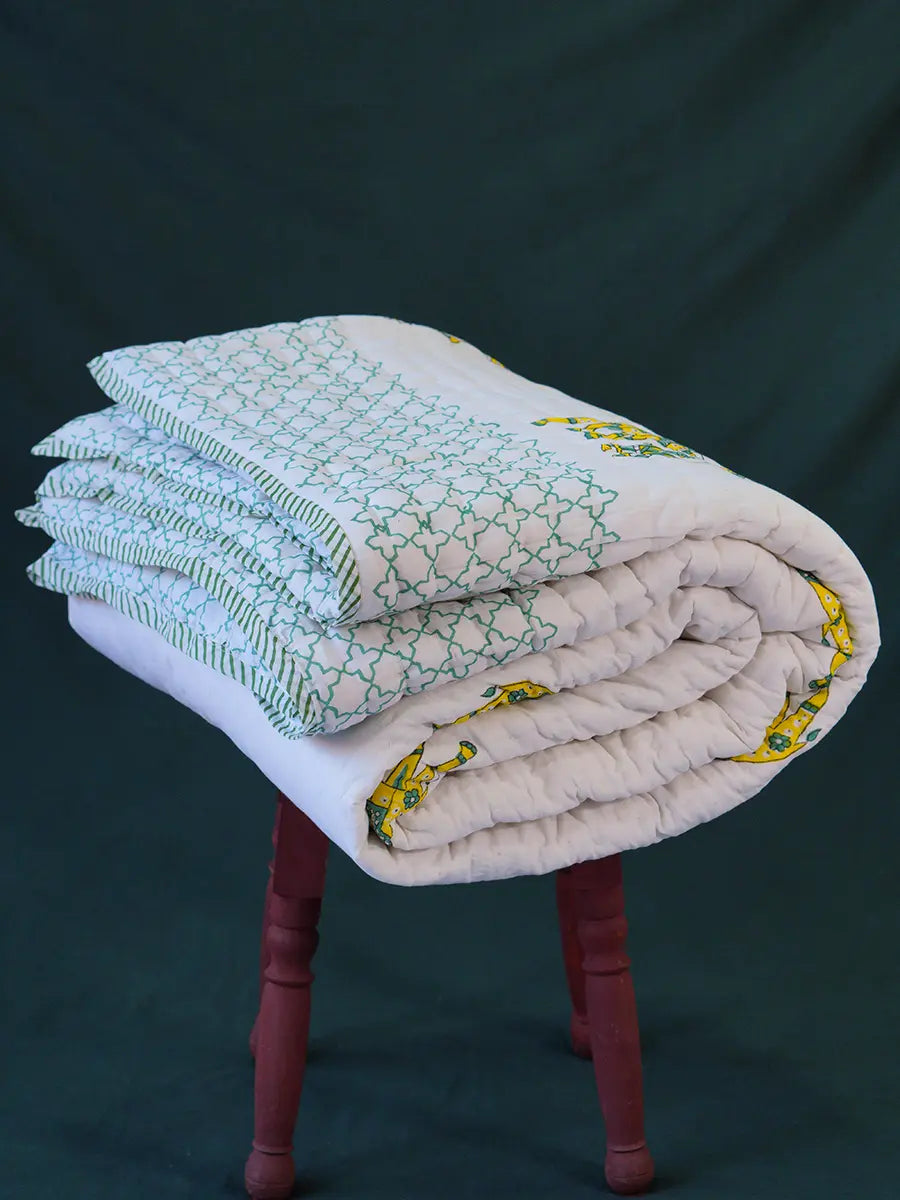 Organic Mulmul Cotton Quilt - Desert