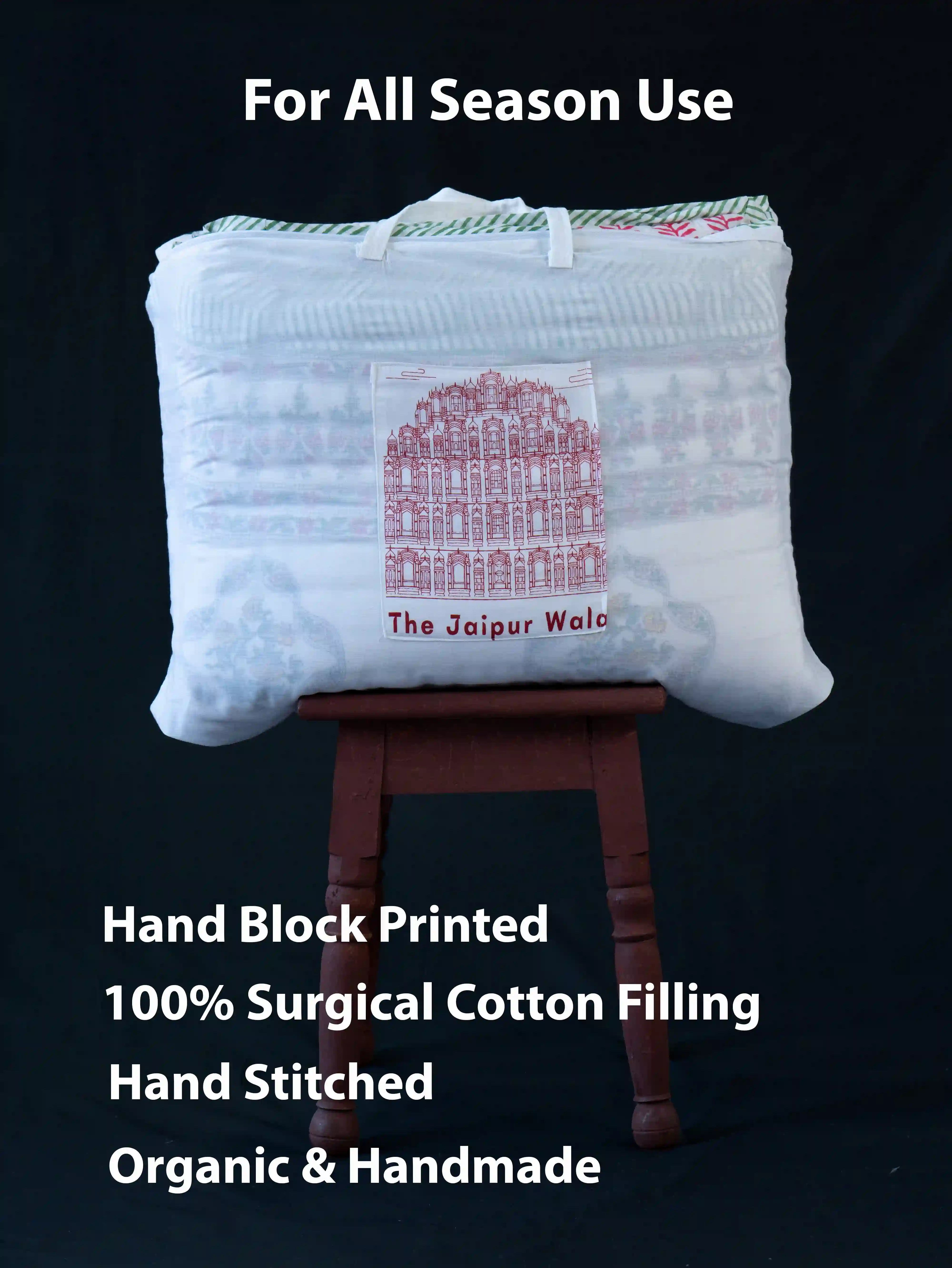 Organic Mulmul Cotton Quilt - Gull Mohar