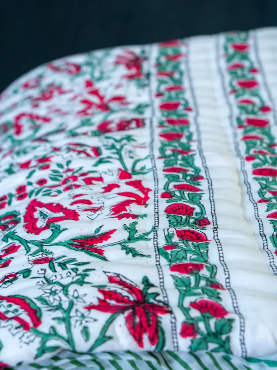 Organic Mulmul Cotton Quilt - Poppy
