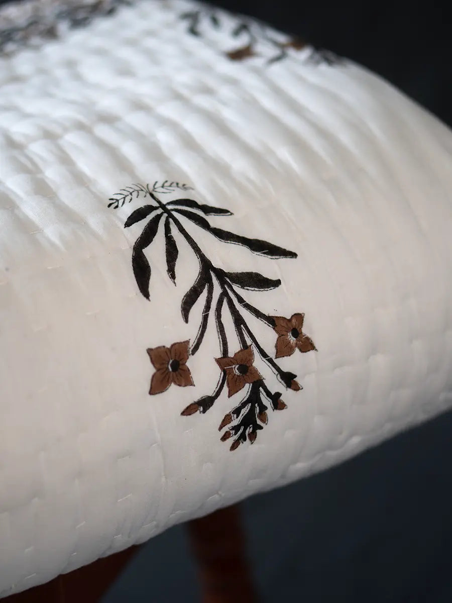 Organic Mulmul Cotton Quilt - Umber
