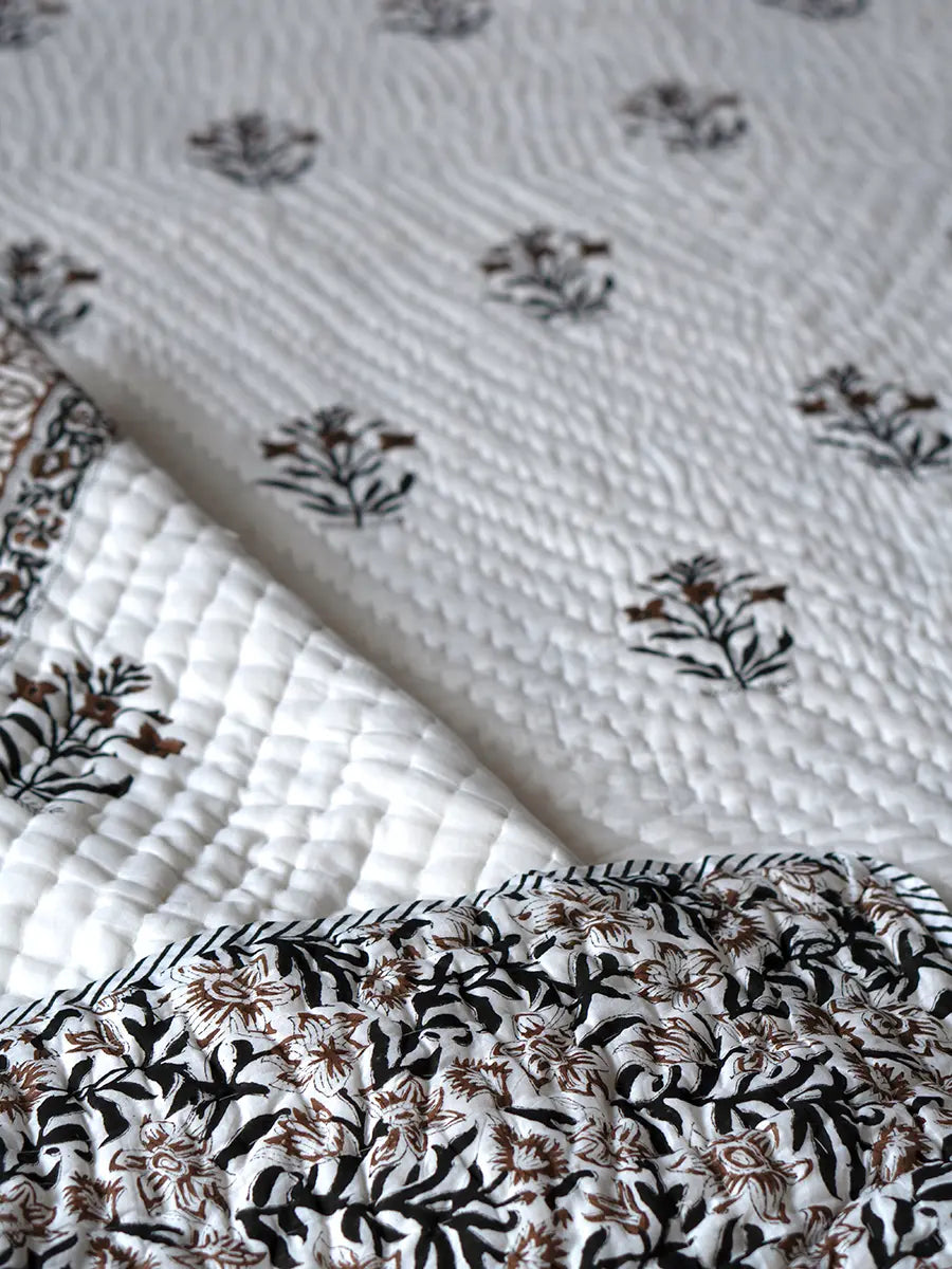 Organic Mulmul Cotton Quilt - Umber