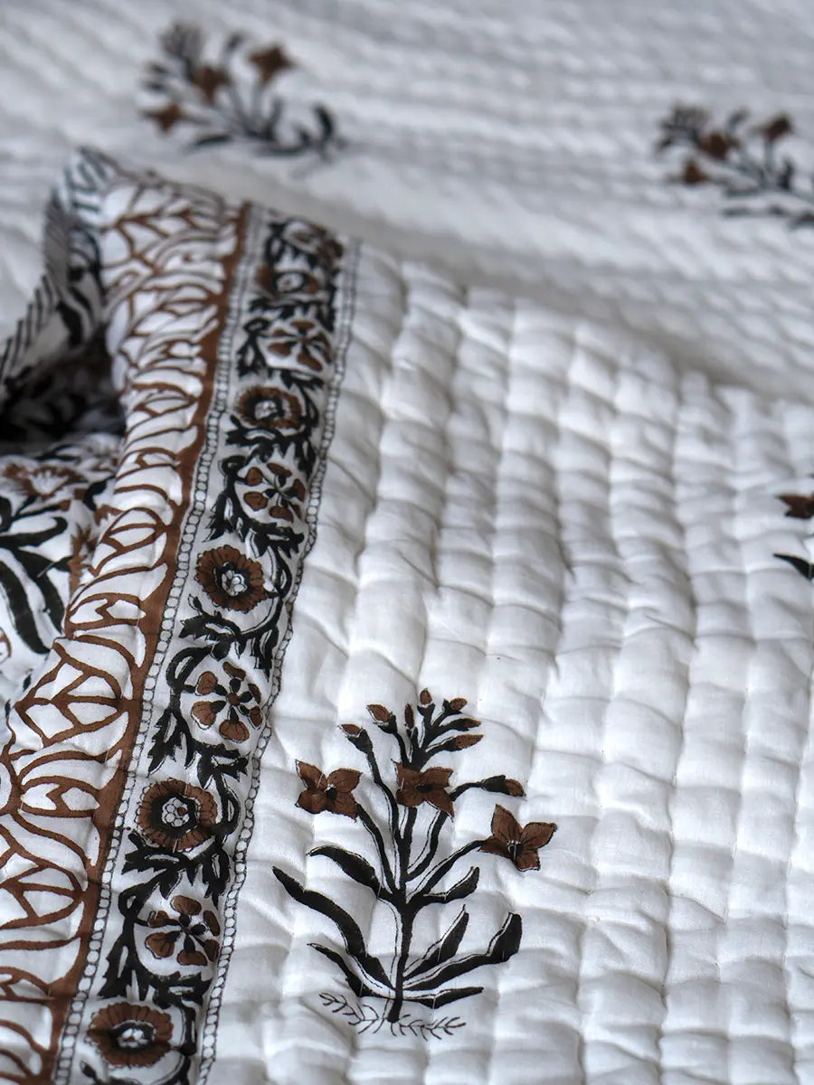 Organic Mulmul Cotton Quilt - Umber