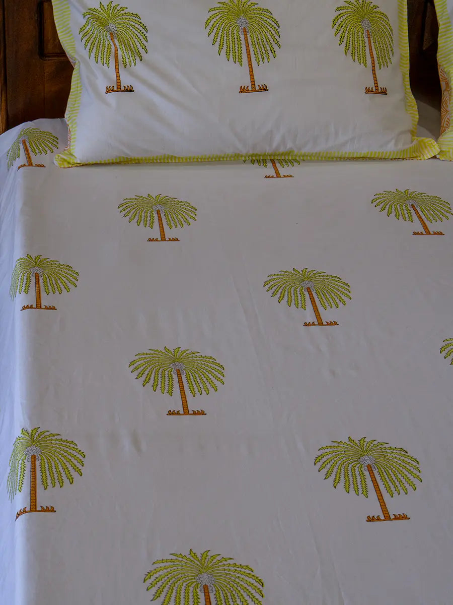Palm Percale Cotton Bedsheet