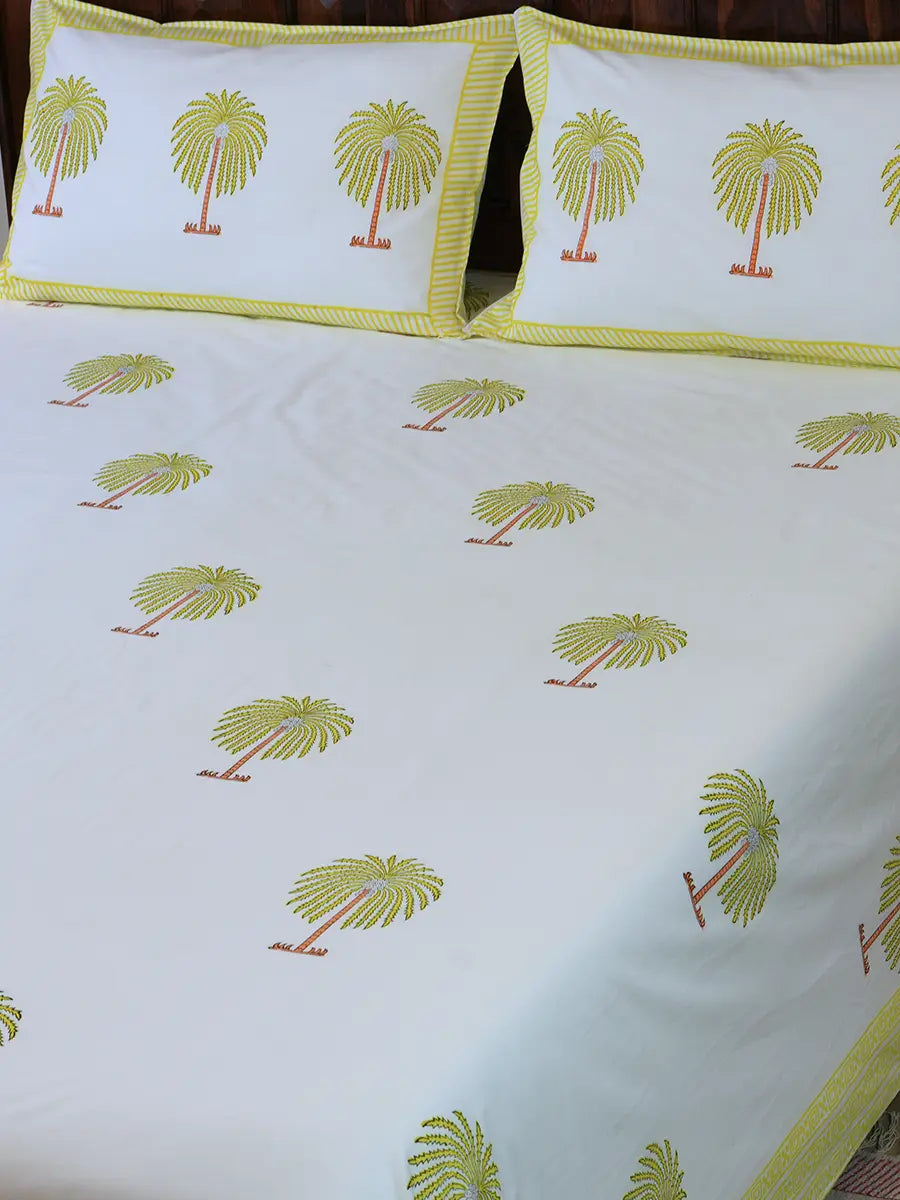Palm Percale Cotton Bedsheet