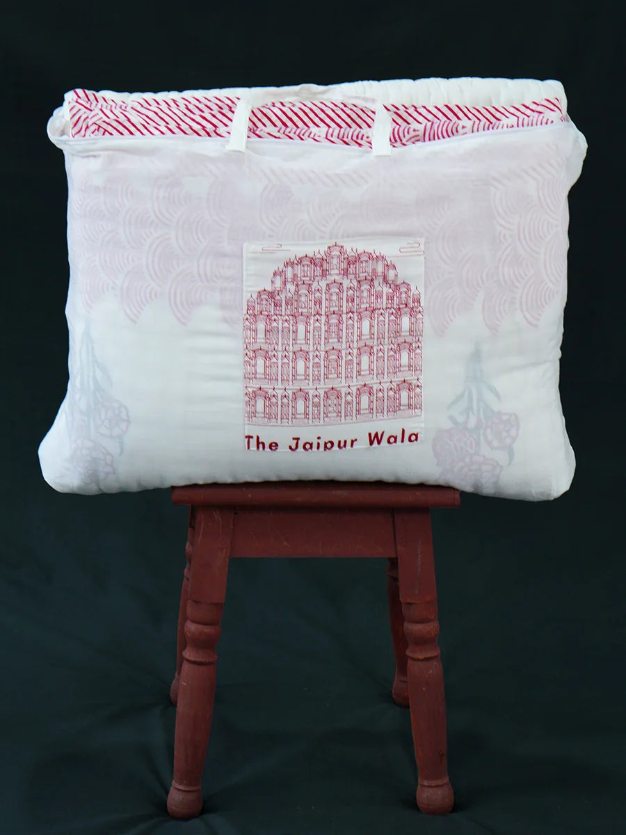 Organic Mulmul Cotton Quilt - Rose