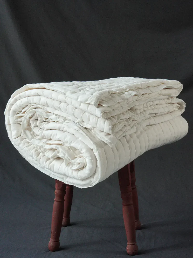 White Muslin Razai Cover