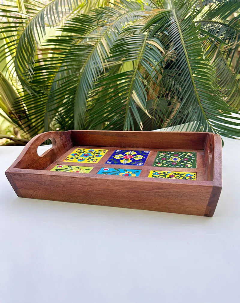 Blue Pottery Serving Tray