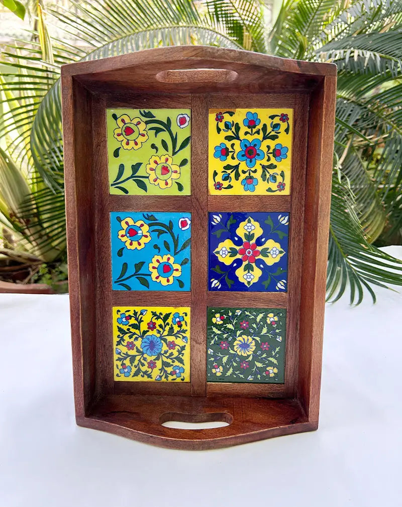 Blue Pottery Serving Tray