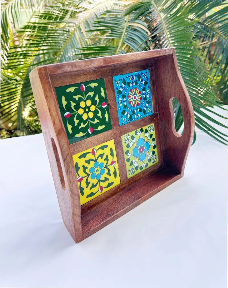 Blue Pottery Serving Tray